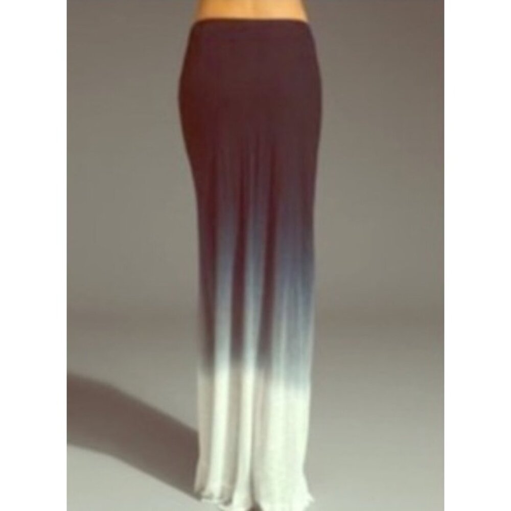 Young Fabulous & Broke Blue Ombre Fold Over Waist Ruched Sides Boho Maxi Skirt - Picture 14 of 16